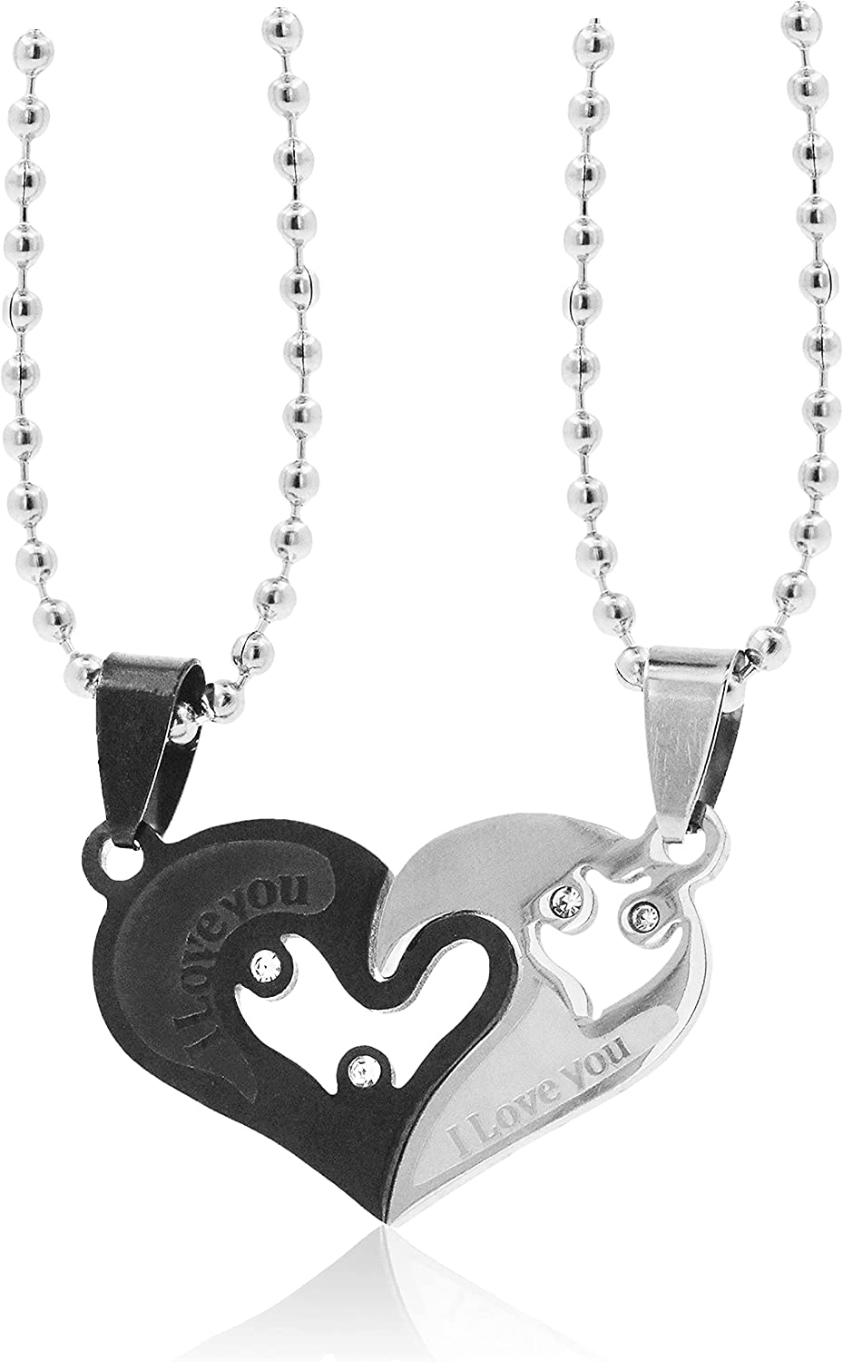 Stainless Steel Matching Couple Necklace Set