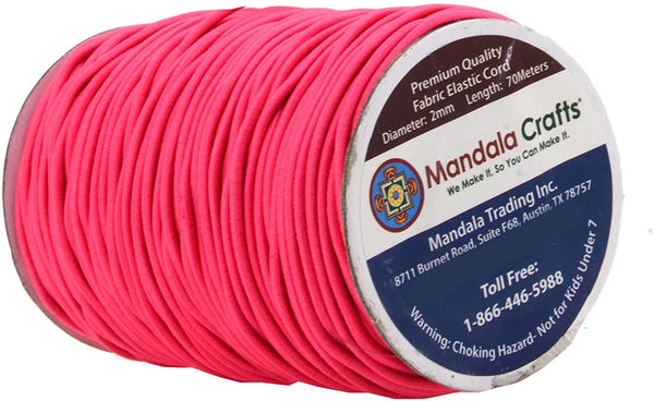 Mandala Crafts Elastic Cord Stretchy String for Bracelets, Necklaces, Jewelry Making, Beading, Masks Off White 2mm 76 Yards