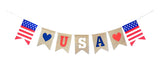 Mandala Crafts Burlap USA Banner Patriotic Decor – July 4th Decor Patriotic Banner - American Flag Bunting Banner Memorial Day Decorations for Porch Fireplace