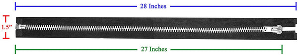 Mandala Crafts Heavy Duty Zipper – Metal Zipper – #10 Black Separating Zipper for Jackets Sewing Coats Upholstery Clothing