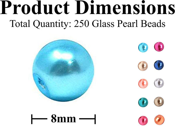 Mandala Crafts Glass Pearl Beads for Jewelry Making Spacers – Loose Faux Pearls for Crafts – Loose Fake Pearls for Jewelry Making Craft Pearls Vase Fillers 4mm 10 Colors Combo 2 1000 PCs