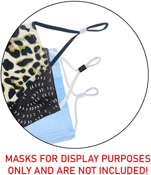 Mandala Crafts Mask Adjuster Elastic Cord Lock Tightener Clip Toggle Buckle for Adult Children Face Mask Adjustable Ear Loop Drawstring Pack of 200 Black