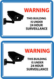 Mandala Crafts 24 Hour Video Surveillance Sign, Security Camera Sign, Rectangular Aluminum Warning Sign for Outdoors, Homes, Businesses, CCTV Recording 2-Pack White