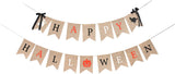 Happy Halloween Banner – Halloween Garland Decorations for Party Indoor Outdoor Office Mantle Fireplace Classroom by Mandala Crafts