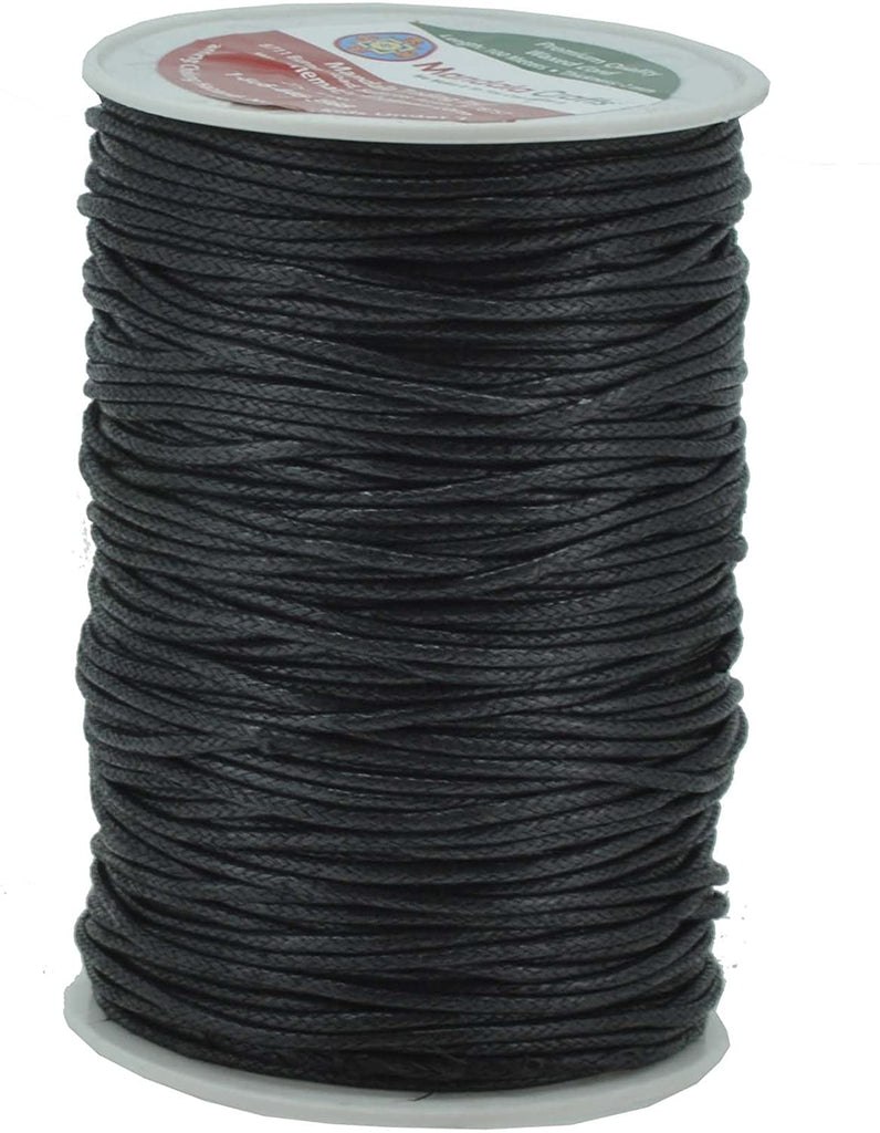 Wax Line Thread Wax Rope Necklace Rope Bags Cord 1Mm 160M Wax Line Wax  Thread Bracelet Cotton Sewing (Black)