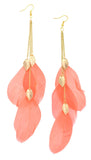 Long Chain Dangle Chandelier Style Three Feather Earrings Sexy Fashion Jewelry