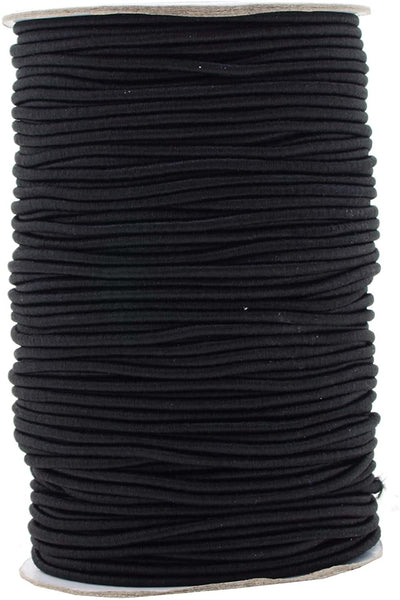 Mandala Crafts 2mm 76 Yards Fabric Elastic Cord, Round Rubber