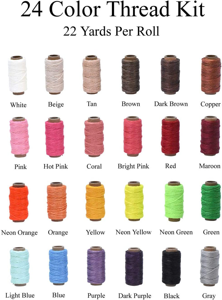 Polyester Waxed Color Thread Leather Stitching