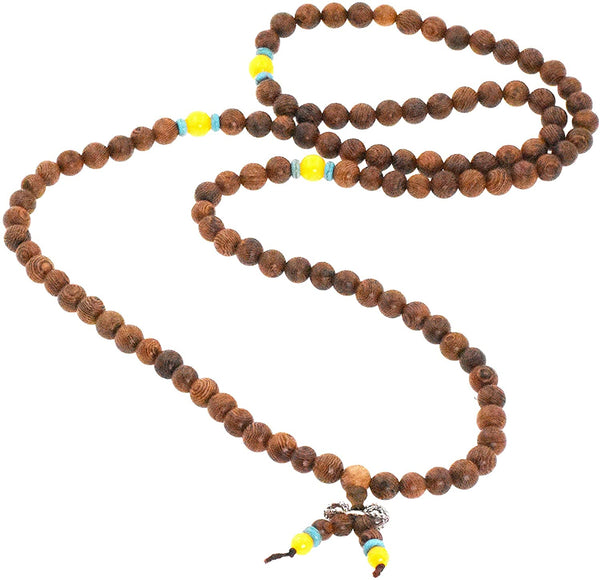 Red Serpentine and Jackfruit Wood Bracelet Mala – Japa Mala Beads