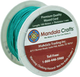 Mandala Crafts 1mm Waxed Cotton Cord Rope for Jewelry Making Beading Crafting Macramé 109 Yards Peacock Green