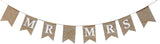 Just Married Banner Flag – Mr and Mrs Banner Rustic Burlap Sign Decoration for Wedding Party Table Photobooth Props Home Wall by Mandala Crafts