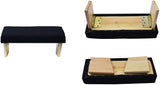 Mudra Crafts Foldable Meditation Bench - Kneeling Chair - Yoga Stool from Wood with Seat Cushion for Seiza Zazen Meditating Maroon Cushion