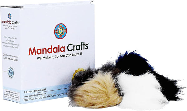 Mandala Crafts Faux Fur Pom Pom Balls - Fluffy Pom Poms Puff Balls Pompoms for Keychains - Faux Fur Pom Poms for Hats Scarves Shoes Bags Charms