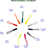 Mandala Crafts Assorted Colors Zipper Pull Replacement – 100 Replacement Zipper Pull Tab Pullers for Jackets Backpacks Purses Luggage – Nylon Zipper Cord Extension