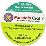 Mandala Crafts Anodized Aluminum Wire for Sculpting, Armature, Jewelry Making, Gem Metal Wrap, Garden, Colored and Soft, 1 Roll(14 Gauge, Silver)