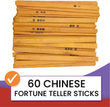 Mudra Craft Chinese Fortune Sticks in English Chinese – Kau Chim Sticks - Chinese Fortune Telling Sticks with Book Chien Tung in Leather Box for Fortune Telling Games