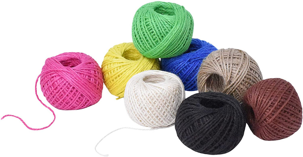 Natural Hemp Colored String Colorful 12 Variety Pack; Beautiful Twine for  Arts Crafts 32ft Per Color