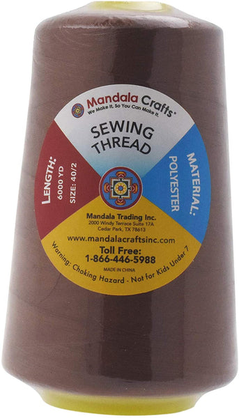 Mandala Crafts All Purpose Sewing Thread from Polyester for Serger Overlock Quilting Sewing Machine Pack of 4 40S/2 Black