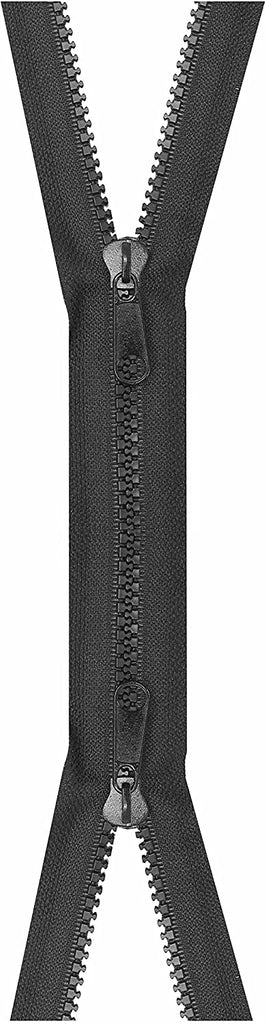 Mandala Crafts Black 34 inch Heavy Duty Zipper - #10 Silver Metal Zipper for Sewing - Separating Jacket Zipper for Coat Zipper Replacement