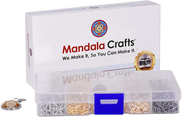 Mandala Crafts Clasp Crimp Jump Ring Screw Back Earring Hook Jewelry Making Finding Supplies Clear Box Starter Kit (Earring Hooks with Balls Coils Eye Pins)