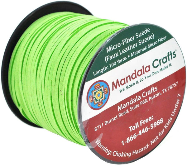 Mandala Crafts Faux Suede Cord - Flat Vegan Leather Cord for Jewelry Making Beading - Micro Fiber Leather String Cord Leather Lace for Leather Lacing Necklace Bracelet