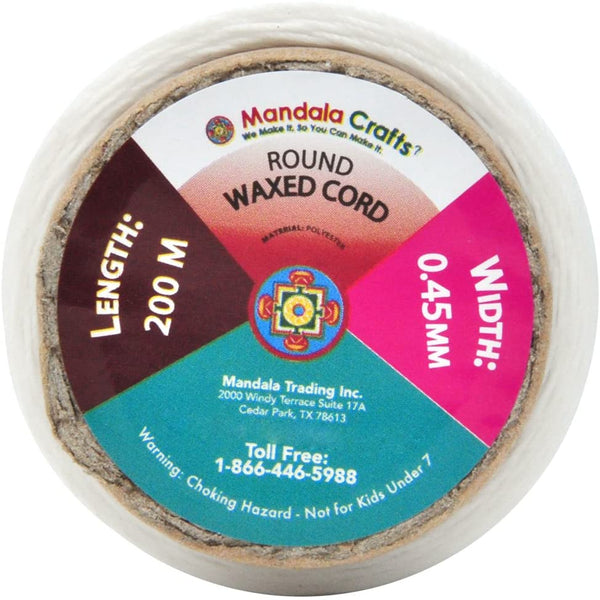 Flat Waxed Thread for Leather Sewing - Leather Thread Wax String Polyester  Cord for Leather Craft Stitching Bookbinding by Mandala Crafts 210D 1mm 197