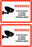 Mandala Crafts 24 Hour Video Surveillance Sign, Security Camera Sign, Rectangular Aluminum Warning Sign for Outdoors, Homes, Businesses, CCTV Recording 2-Pack White