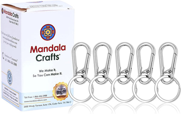 Mandala Crafts 5 PCs Metal Carabiner Keychain Clip Key Ring Clips – Key Chain Clip Organizer - Keyring Holder Key Clip Ring for Car Key Finder