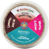 Round Waxed Thread for Leather Sewing - Leather Thread Wax String Polyester Cord for Leather Craft Stitching Bookbinding by Mandala Crafts