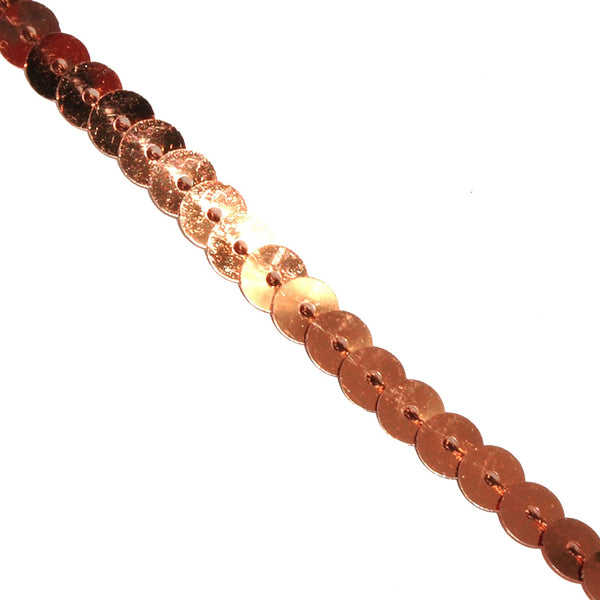 Mandala Crafts Flat Sequin Strip Trim on Strings for Crafts, Fringe, and Sewing; Brown 6mm 100 Yard Roll
