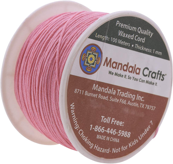 Mandala Crafts 1mm 109 Yards Jewelry Making Beading Crafting Macramé Waxed Cotton Cord Thread (Lime Green)