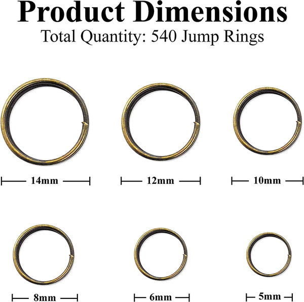 250pcs Stainless Steel Split Rings Double Loop Jump Rings Mini Connector  Key Rings for Jewelry Making Necklaces Bracelet Earrings (1.0x12mm-12653)