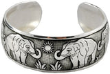 Mandala Crafts Unisex Alloy Silver Tone Unique Wide Cuff Bracelet