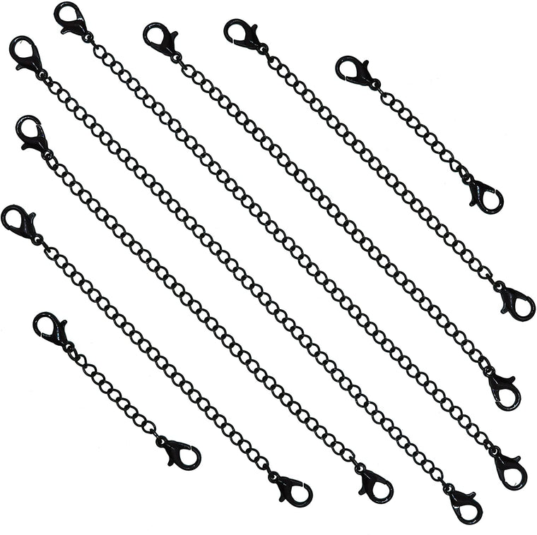 Mandala Crafts Stainless Steel Necklace Extender Bracelet Extender Chain with Double Lobster Clasps, Set of 8 Pieces