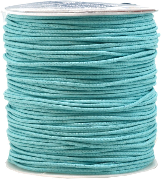 Mandala Crafts 1.5mm 109 Yards Jewelry Making Beading Crafting Macramé Waxed Cotton Cord Rope (Turquoise)