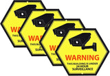Mandala Crafts 24 Hour Video Surveillance Sign, Security Camera Sign, Aluminum Warning Sign for Outdoors, Homes, Businesses, CCTV Recording 2-Pack Yellow Hexagon