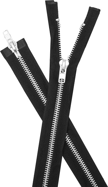 Mandala Crafts Metallic Zipper by The Yard Bulk 10 Yard Black Zipper Roll  for Sewing, Upholstery with 25 Gun Metal Sliders, 5 Nylon Coil; by
