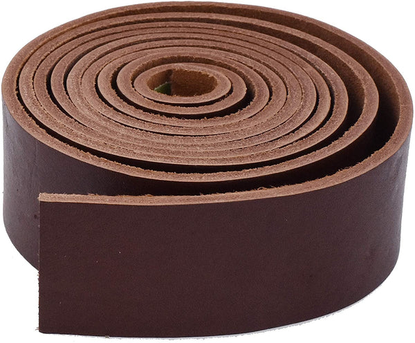 Mandala Crafts Genuine Leather Strap – Brown Cowhide Leather Strips for Crafts – Strap Leather Wrap for Handbag Saddle Belt Jewelry Making Craft Leather Straps 3/4 Inch Wide 6 Feet Long