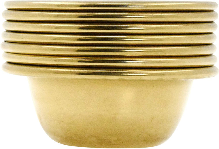 Brass Offering Bowl Set of 7 Tibetan Buddhist Alar Supplies for Meditation Yoga Burning Incense Ritual Smudging Decoration by Mandala Crafts 3 Inches