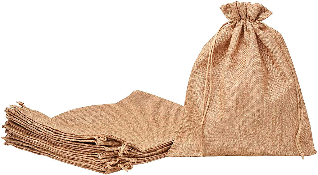200pcs Cloth Jute Bag Sack Cotton Bag Drawstring Burlap Bag Jewelry Bags  Pouch Little Bags For