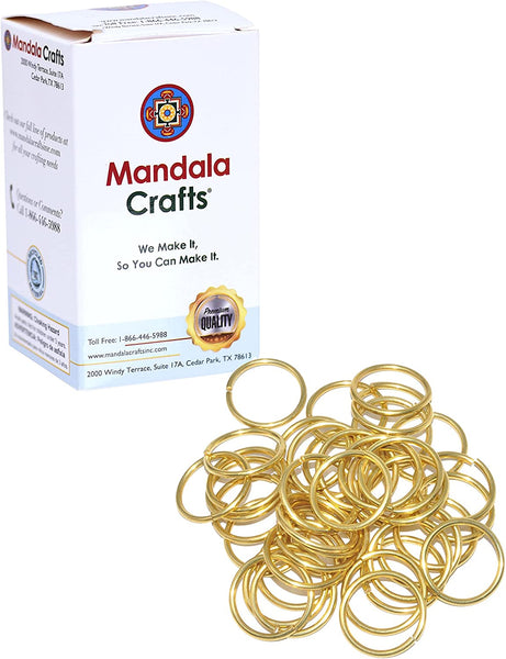 Mandala Crafts Non-Welded Solid Brass Metal O Ring Set – Open