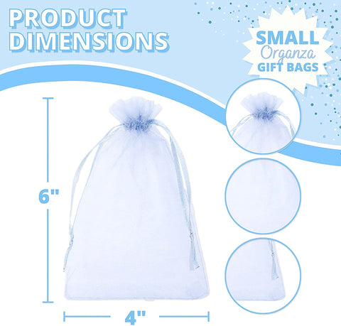 Mandala Crafts 200 Sheer Organza Bags for Wedding Party Favor Bags - Small Mesh Bags Drawstring Pouch Sachet Bags Jewelry Bags for Small Business – Small Organza Gift Bags