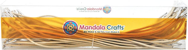 Mandala Crafts Elastic Barbed Cord, Stretch Loop Band with Metal Ends for Masks, Hats, Menus, Badges, Signs; 9 Inches 50 Loops, Cream