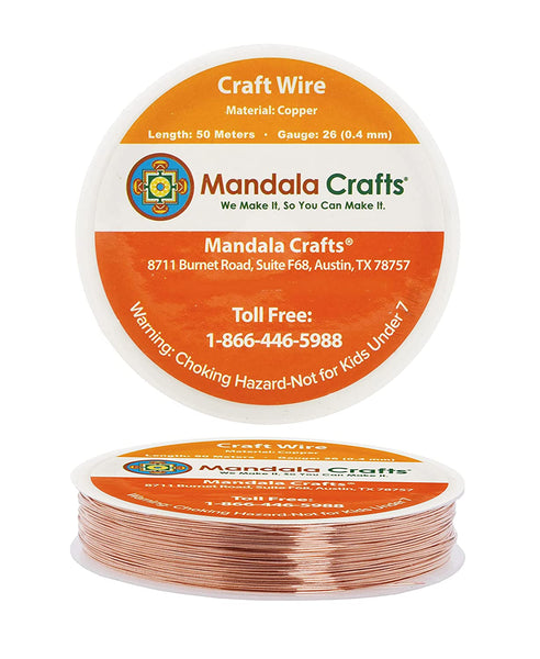 Mandala Crafts Copper Wire for Jewelry Making – Metal Craft Wire for Crafts – Tarnish-Resistant Beading Jewelry Wire Coil Wire for Jewelry Wrapping Green 28 Gauge 55 Yards