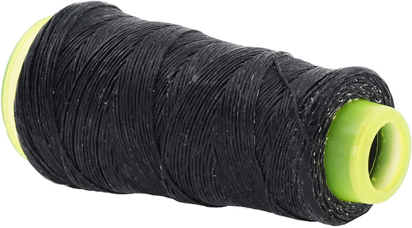 Mandala Crafts Whipping Twine, Lacing Cord String from Wax Polyester for Cable Tie, Sail Repair, Gardening, Crafting (Black)