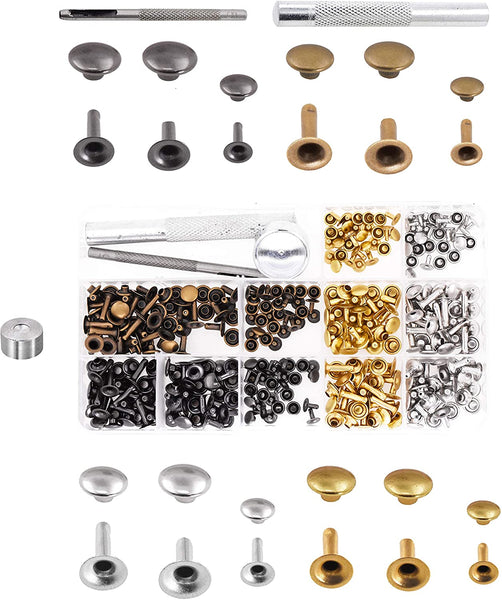 Mandala Crafts Rivet Kit and Punch Press Setting Tool for Leather, Fabric, Clothing Decorative Metal Studs
