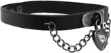 Mandala Crafts Gothic 90s Grunge Punk Rock Spike Studded PU Leather Collar Choker Necklace (Love Heart Lock)