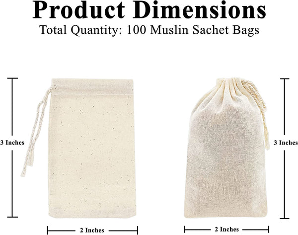 Mandala Crafts Cotton Muslin Bags with Drawstring – Natural Cotton Drawstring Bags – Unbleached Cloth Sachet Bags Empty Drawstring Pouch Set for Favor Gift 50 PCs 5x7 Inches