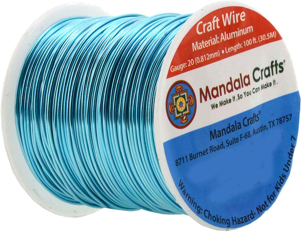 Mandala Crafts Anodized Aluminum Wire for Sculpting, Armature, Jewelry Making, Gem Metal Wrap, Garden, Colored and Soft, 1 Roll(16 Gauge, Black)