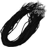 Mandala Crafts Satin Cord Necklace Cord with Clasp Bulk 100 PCs - Necklace String for Jewelry Making Supplies – 18 Inches Black Rope Necklace Cords for Pendants Bracelet